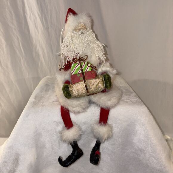 Santa Claus Posable Doll Figurine 14" tall Can Sit Or Hang Holiday Decor - Picture 1 of 11